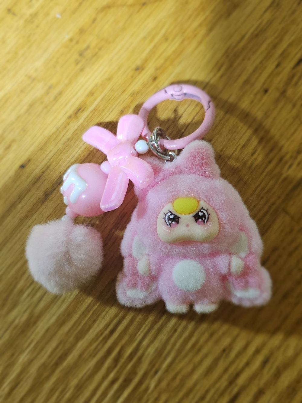 2/25$ Kawaii Pink Plush Character Keychain